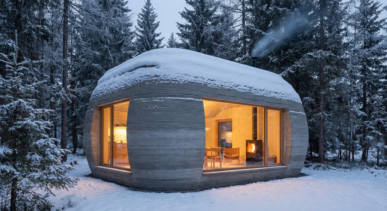 Printed mountain cabin