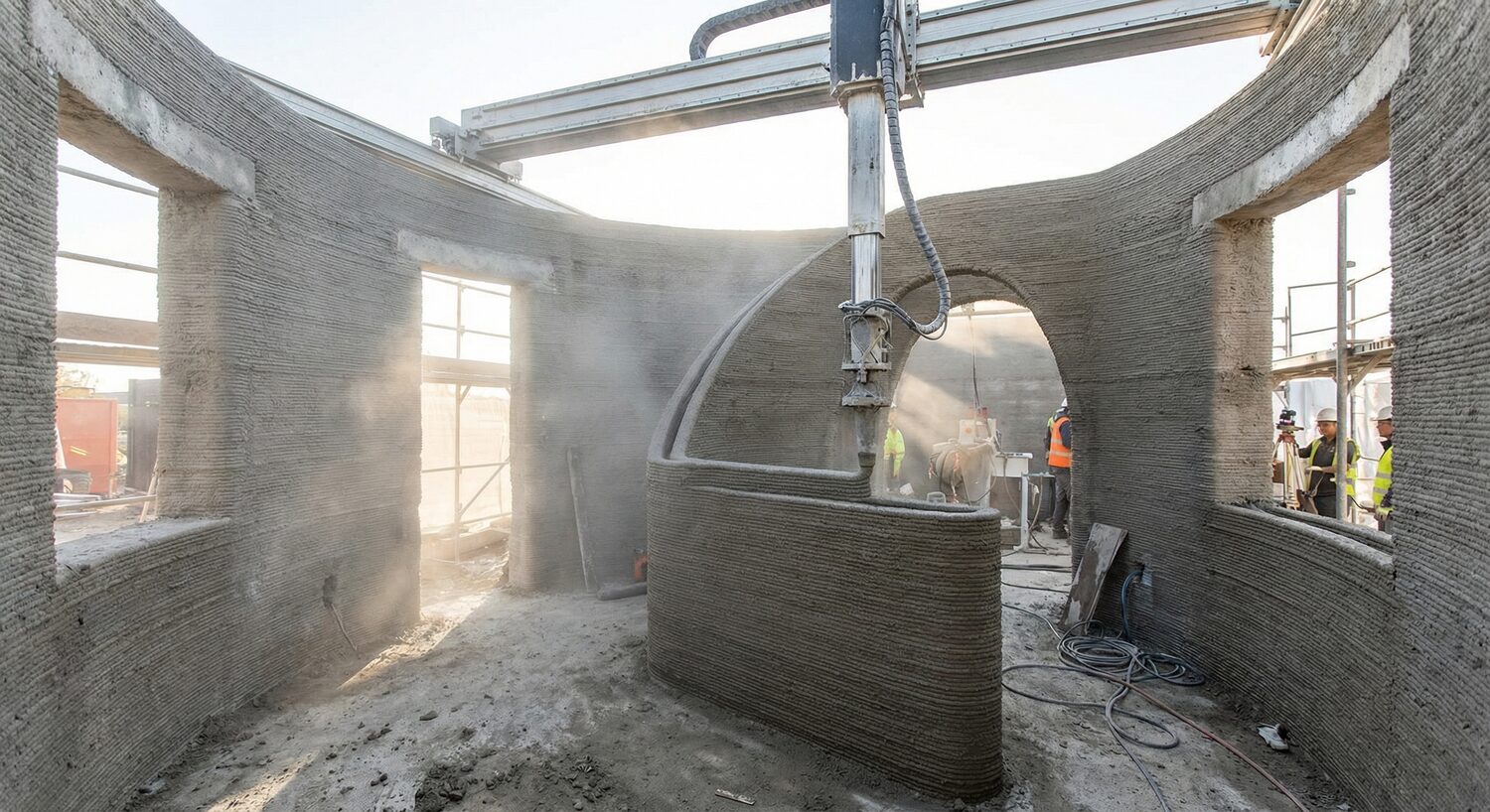 Interior of a structure being printed